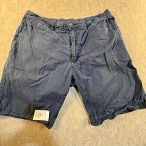 Robert Graham Mens Classic Fit Chino Shorts Navy Blue Size 36 Casual Summer